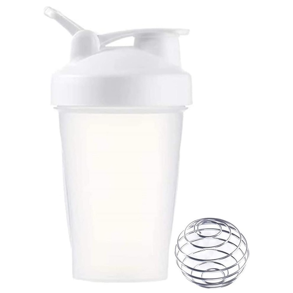Blender Shaker Bottle w. Classic Loop Top & Stainless Whisk Ball 16oz